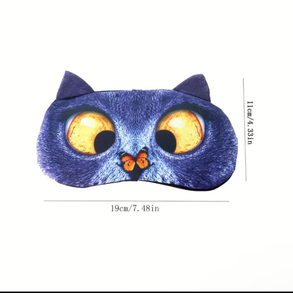 Cat Eye Mask with Purple and Yellow Design